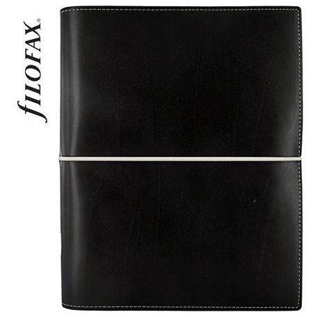 FILOFAX Kalendárium, gyűrűs, betétlapokkal, A5 méret, FILOFAX, "Domino", fekete