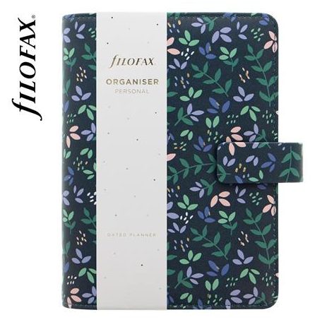 FILOFAX Kalendárium, gyűrűs, betétlapokkal, personal méret, FILOFAX "Garden Dusk"