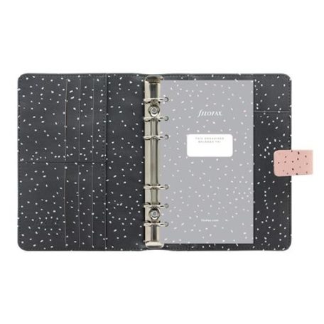 FILOFAX Kalendárium, gyűrűs, betétlapokkal, personal méret, FILOFAX, "Confetti", rózsakvarc