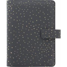   FILOFAX Kalendárium, gyűrűs, betétlapokkal, pocket méret, FILOFAX, "Confetti", fekete