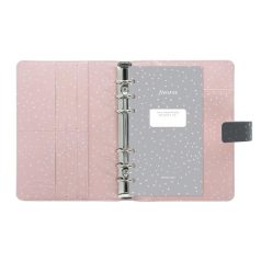   FILOFAX Kalendárium, gyűrűs, betétlapokkal, pocket méret, FILOFAX, "Confetti", fekete