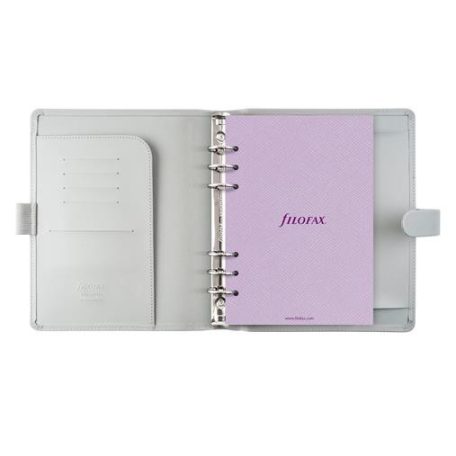 FILOFAX Kalendárium, gyűrűs, betétlapokkal, A5 méret, FILOFAX "Saffiano", gránit
