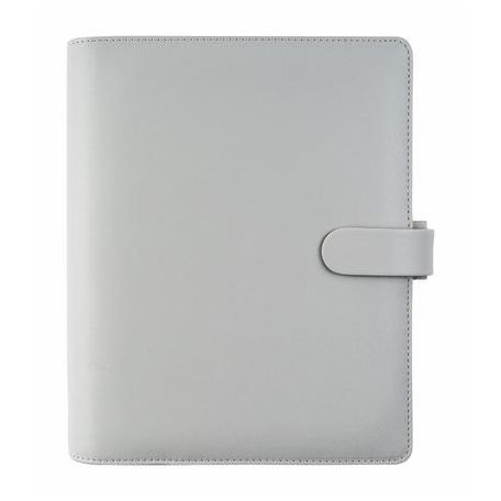FILOFAX Kalendárium, gyűrűs, betétlapokkal, personal méret, FILOFAX "Saffiano", gránit