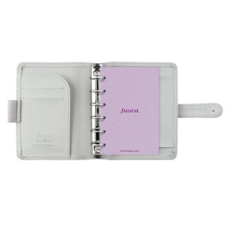 FILOFAX Kalendárium, gyűrűs, betétlapokkal, pocket méret, FILOFAX "Saffiano", gránit