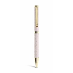   FILOFAX Golyóstoll, 0,8 mm, arany színű klip, rózsaszín tolltest, FILOFAX "Confetti", fekete
