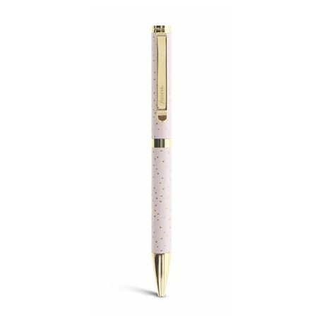FILOFAX Golyóstoll, 0,8 mm, arany színű klip, rózsaszín tolltest, FILOFAX "Confetti", fekete