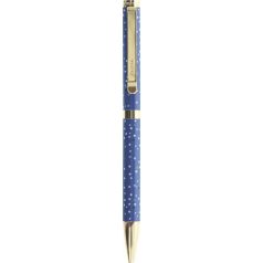   FILOFAX Golyóstoll, 1,0 mm, arany színű klip, kék tolltest, FILOFAX "Indigo", fekete