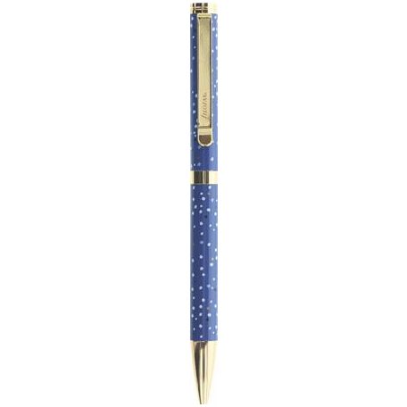 FILOFAX Golyóstoll, 1,0 mm, arany színű klip, kék tolltest, FILOFAX "Indigo", fekete