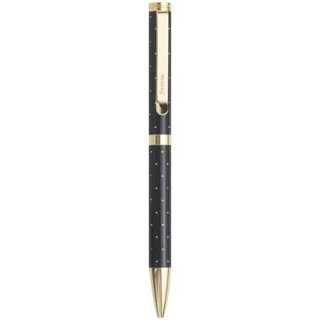 FILOFAX Golyóstoll, 1,0 mm, arany színű klip, fekete tolltest, FILOFAX "Moonlight", fekete