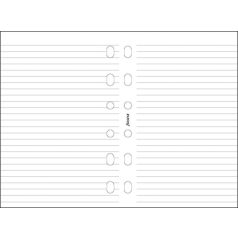   FILOFAX Kalendárium betét, jegyzetlap, pocket méret, vonalas, FILOFAX, fehér