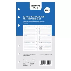   FILOFAX Kalendárium betét, tervező, heti, personal (M) méret, FILOFAX, 2026