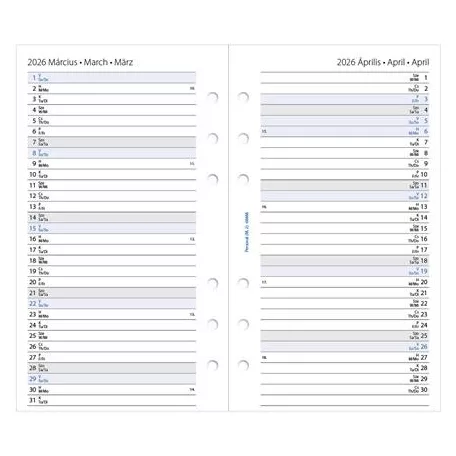 FILOFAX Kalendárium betét, tervező, heti, personal (M) méret, FILOFAX, 2026
