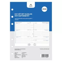   FILOFAX Kalendárium betét, tervező, heti, A5 (L), FILOFAX, 2026