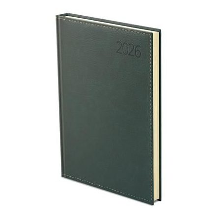 TOPTIMER Naptár, tervező, A5, napi, műbőr, TOPTIMER, "Business", zöld
