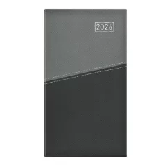   TOPTIMER Zsebnaptár, álló elrendezésű, TOPTIMER "Duplex", szürke-antracit