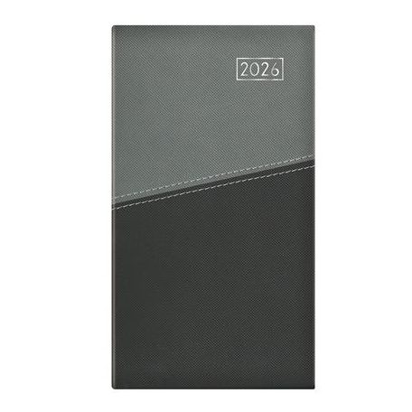 TOPTIMER Zsebnaptár, álló elrendezésű, TOPTIMER "Duplex", szürke-antracit