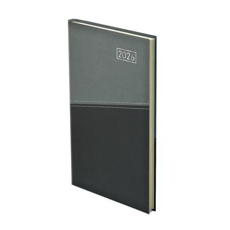 TOPTIMER Zsebnaptár, álló elrendezésű, TOPTIMER "Duplex", szürke-antracit