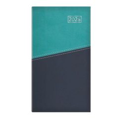   TOPTIMER Zsebnaptár, álló elrendezésű, TOPTIMER "Duplex", türkiz-kék