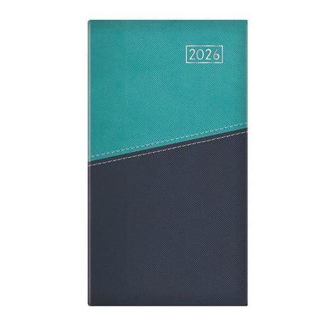 TOPTIMER Zsebnaptár, álló elrendezésű, TOPTIMER "Duplex", türkiz-kék