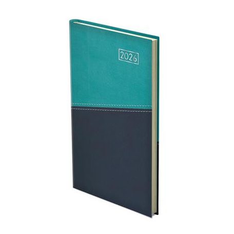 TOPTIMER Zsebnaptár, álló elrendezésű, TOPTIMER "Duplex", türkiz-kék