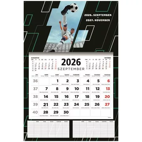 TOPTIMER Naptár, fali, diák, 2026/2027 tanév, TOPTIMER, "Foci"