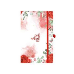   TOPTIMER Naptár, tervező, A5, heti, TOPTIMER, "Csak Nőknek", piros virág
