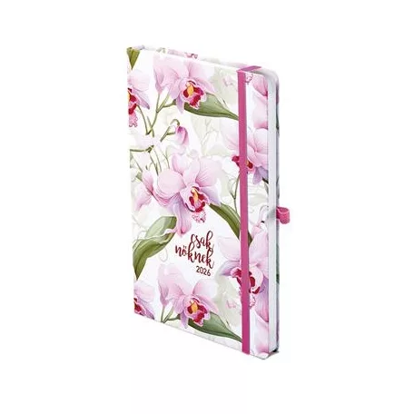 TOPTIMER Naptár, tervező, A5, heti, TOPTIMER, "Csak Nőknek", orchidea