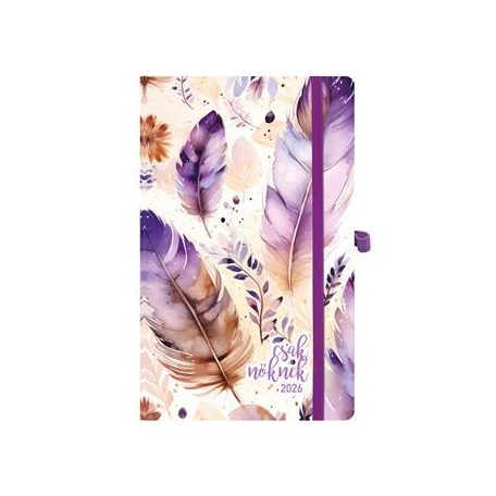 TOPTIMER Naptár, tervező, A5, heti, TOPTIMER, "Csak Nőknek", lila toll