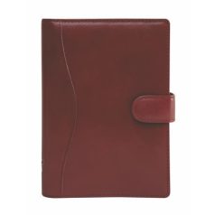   SATURNUS Kalendárium, gyűrűs, betétlapokkal, "L", marhabőr, SATURNUS, "212", bordó