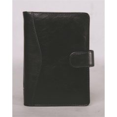   SATURNUS Kalendárium, gyűrűs, betétlapokkal, "L", marhabőr, SATURNUS, "212", fekete