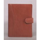 SATURNUS Kalendárium, gyűrűs, betétlapokkal, "M", marhabőr, SATURNUS, "212", barna