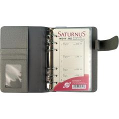   SATURNUS Kalendárium, gyűrűs, betétlapokkal, "M", műbőr, SATURNUS, "229", szürke-kék