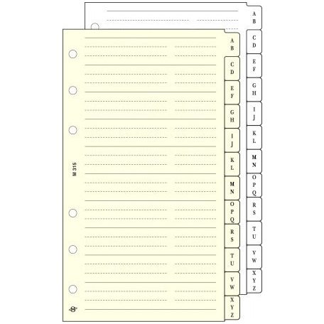 SATURNUS Kalendárium betét, telefonregiszter, "M", SATURNUS, chamois