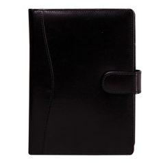   SATURNUS Kalendárium, gyűrűs, betétlapokkal, "M", újrahasznosított bőr, SATURNUS, "418", fekete