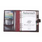 SATURNUS Kalendárium, gyűrűs, betétlapokkal, "M", újrahasznosított bőr, SATURNUS, "418", fekete