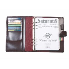   SATURNUS Kalendárium, gyűrűs, betétlapokkal, "M", újrahasznosított bőr, SATURNUS, "418", fekete