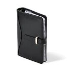 SATURNUS Kalendárium, gyűrűs, betétlapokkal, "M", műbőr, SATURNUS, "437", fekete