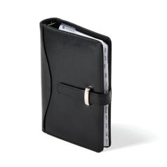   SATURNUS Kalendárium, gyűrűs, betétlapokkal, "M", műbőr, SATURNUS, "437", fekete