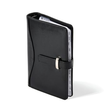 SATURNUS Kalendárium, gyűrűs, betétlapokkal, "M", műbőr, SATURNUS, "437", fekete