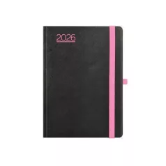   TOPTIMER Naptár, tervező, B6, heti, TOPTIMER, "Nero", fekete-pink