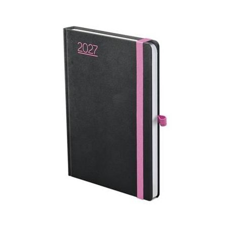 TOPTIMER Naptár, tervező, B6, heti, TOPTIMER, "Nero", fekete-pink