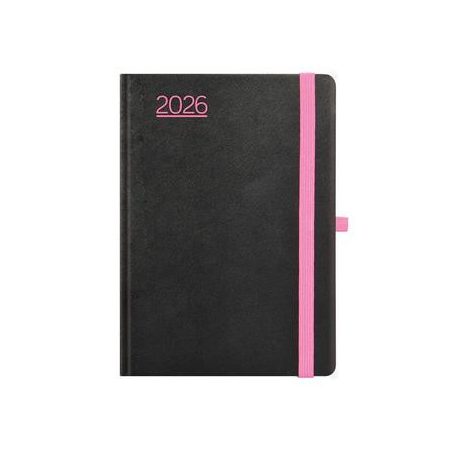 TOPTIMER Naptár, tervező, A5, heti, TOPTIMER, "Nero", fekete-pink