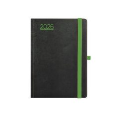   TOPTIMER Naptár, tervező, A5, heti, TOPTIMER, "Nero", fekete-zöld