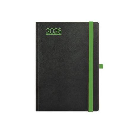 TOPTIMER Naptár, tervező, A5, heti, TOPTIMER, "Nero", fekete-zöld