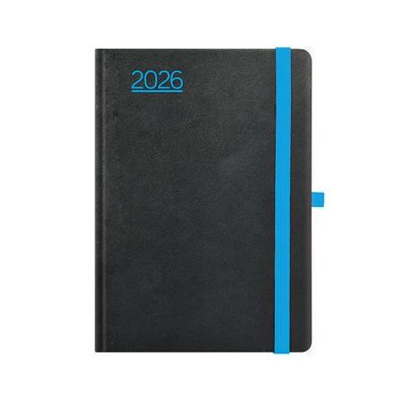 TOPTIMER Naptár, tervező, A5, napi, TOPTIMER, "Nero", fekete-kék