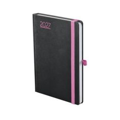   TOPTIMER Naptár, tervező, A5, napi, TOPTIMER, "Nero", fekete-pink