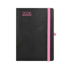   TOPTIMER Naptár, tervező, A5, napi, TOPTIMER, "Nero", fekete-pink
