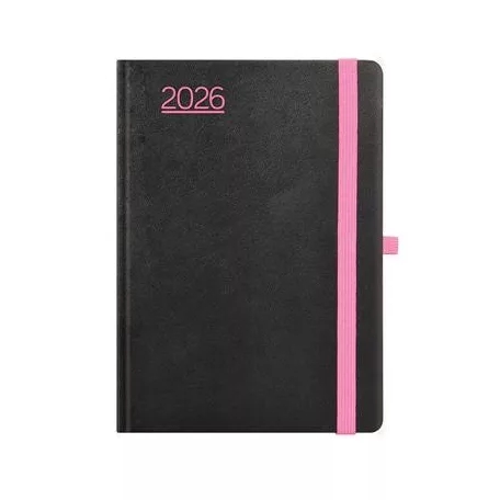 TOPTIMER Naptár, tervező, A5, napi, TOPTIMER, "Nero", fekete-pink