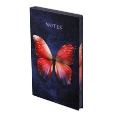   TOPTIMER Jegyzetfüzet, A5, vonalas, 96 lap, TOPTIMER "Notes", piros pillangó