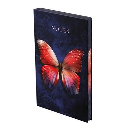 TOPTIMER Jegyzetfüzet, A5, vonalas, 96 lap, TOPTIMER "Notes", piros pillangó